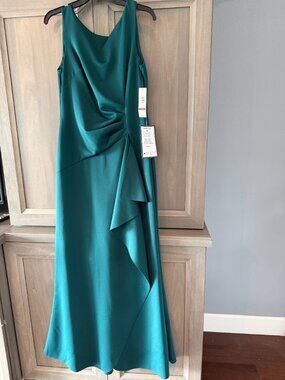 Eliza J Ruched Cascading-Ruffle Gown - Size 10 - NWT